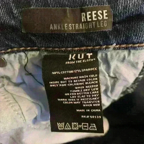 Kut From The Kloth Jeans Reese Ankle Straight Leg Raw Hem, Womens Size 4 - Picture 8 of 16